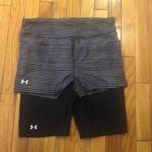 2 pair of Under Armour Large silky bike shorts